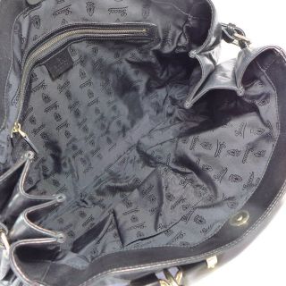 Authentic Gucci Pop Bamboo Black Leather Large Tote Satchel Handbag Purse VGC 7