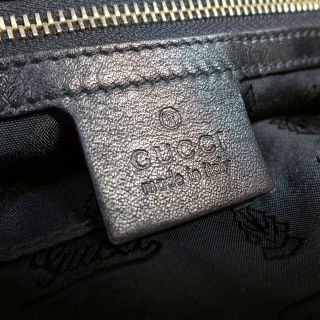 Authentic Gucci Pop Bamboo Black Leather Large Tote Satchel Handbag Purse VGC 8