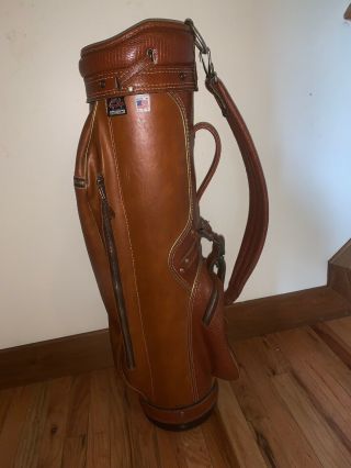Vintage Hot - Z Golf Bag Brown Leather & Canvas Usa - Ships Fast