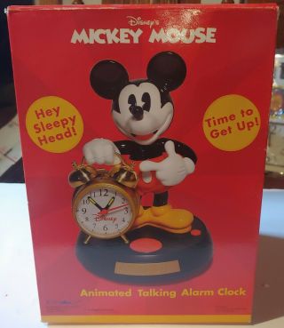 Disney Mickey Mouse Talking Animated Talking Alarm Clock Vintage