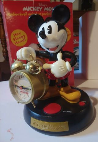 Disney Mickey Mouse Talking animated talking Alarm Clock Vintage 4