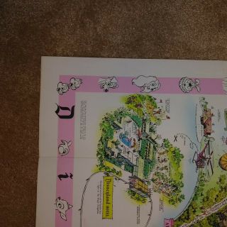 Vintage Rare 1961 Disneyland Wall Map 44 