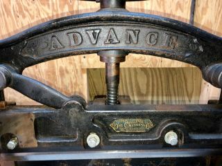 vintage guillotine 16 ' paper cutter,  Circa 1889 3