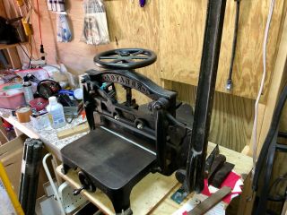 vintage guillotine 16 ' paper cutter,  Circa 1889 7