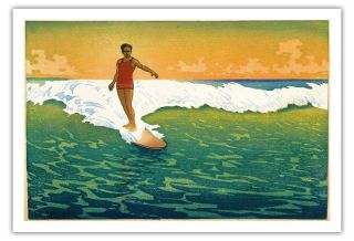 The Duke Kahanamoku Surfing Hawaii Aloha Vintage Art Poster Print Giclee 5