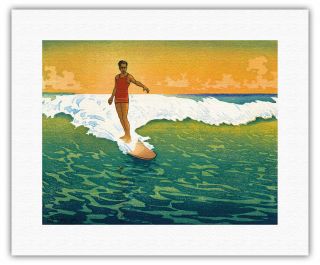 The Duke Kahanamoku Surfing Hawaii Aloha Vintage Art Poster Print Giclee 6