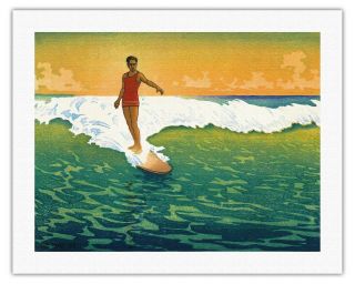 The Duke Kahanamoku Surfing Hawaii Aloha Vintage Art Poster Print Giclee 8