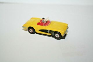 Extremely Rare Vintage Aurora Vibrator Ho Scale Slot Car Yellow Corvette