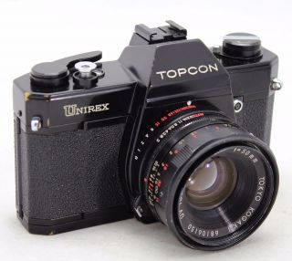 Topcon Unirex Black,  Vintage Analog 35mm Slr Camera,  Lens Uv Topcor 1:2 50mm