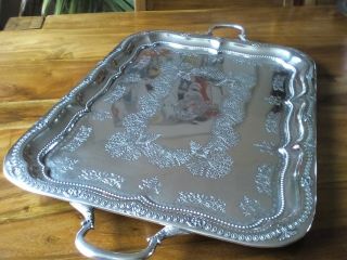A Vintage Silver Plated Tray - Large Sheffield Made