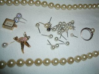 vintage jewelry,  necklaces,  watches,  ear studs,  etc.  1 ct dia.  unmntd w/14 kt band 3