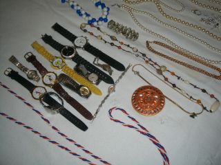 vintage jewelry,  necklaces,  watches,  ear studs,  etc.  1 ct dia.  unmntd w/14 kt band 8