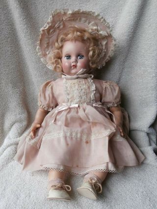 All Pink Vintage American Character Baby Doll Hp Cloth Rubber 18 "