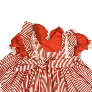 Mini World Vintage Ruffle Full Circle Skirt Party Pageant Red White USA 2