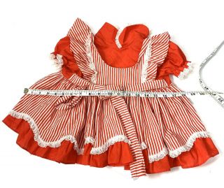 Mini World Vintage Ruffle Full Circle Skirt Party Pageant Red White USA 6