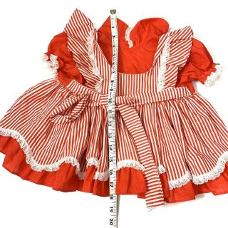 Mini World Vintage Ruffle Full Circle Skirt Party Pageant Red White USA 7