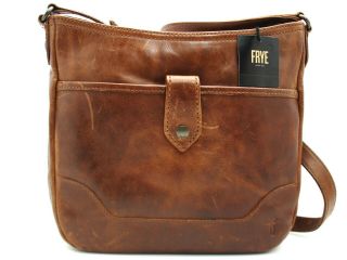 Nwt Frye Crossbody/shoulder Bag Melissa Button Cognac Brown Vintage Leather