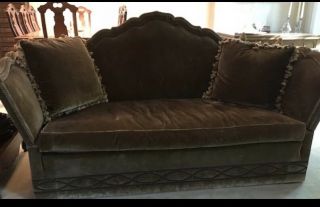Vintage Baker day bed brown velour retro couch love seat 3