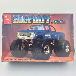 Vtg 1984 Amt Big Foot Monster Truck 4x4x4 Ford 1/25 6791 Model Kit