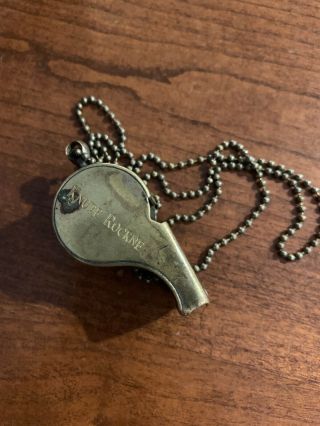Vintage Brass Whistle Knute Rockne Notre Dame 1920s Spalding Sporting Goods