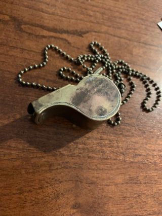 Vintage Brass Whistle Knute Rockne Notre Dame 1920s Spalding Sporting Goods 3