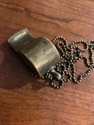 Vintage Brass Whistle Knute Rockne Notre Dame 1920s Spalding Sporting Goods 4