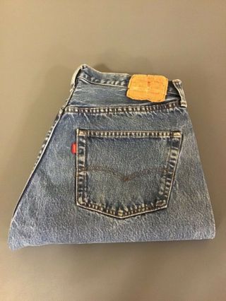 Vtg Men’s Levis 501 Button Fly Redline Jeans Denim Sz 36 X 32 Single Stitch Euc