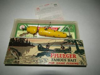 Vtg Pflueger Globe 3750 Lure W Box Papers 5 1/4 Inches Fishing Tackle Trademark