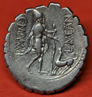 Rare Republican Silver Denarius Of C.  Mamilius C.  F.  Limetanus,  82 Bc.  Odysseus.