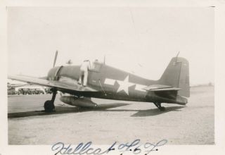 Wwii 1944 Usaaf Atc 7th Fs Bismark Nd Airplane Photo Grumman F6f Hellcat