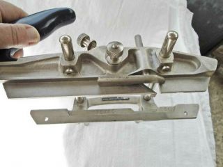 Vintage RECORD UK Model:044C Plough Plane & 9 Cutters Old Tool 3