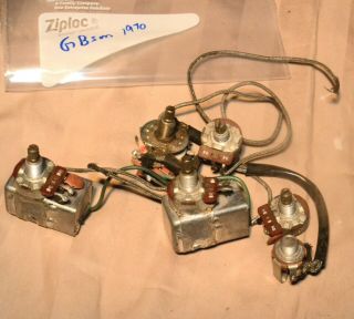 Vintage Gibson Wiring Harness Cts Pots 500k 1970 Fr Eb - 3 Bass