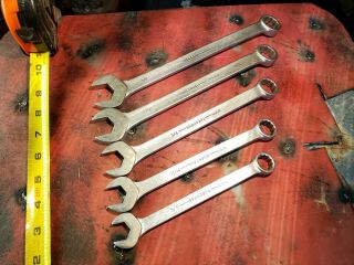 Vintage International Harvester 5 Piece Set Combination Wrench Old Ih Tools Ihi