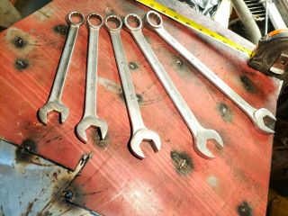 Vintage International Harvester 5 piece set combination wrench old IH tools IHI 2