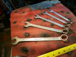 Vintage International Harvester 5 piece set combination wrench old IH tools IHI 3
