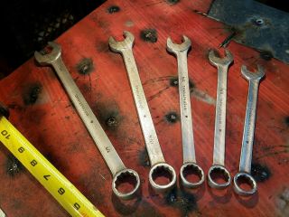 Vintage International Harvester 5 piece set combination wrench old IH tools IHI 5
