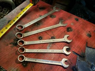 Vintage International Harvester 5 piece set combination wrench old IH tools IHI 6