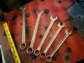 Vintage International Harvester 5 piece set combination wrench old IH tools IHI 7