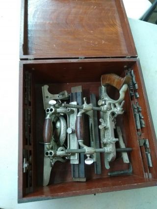 Vintage Stanley Planer No.  55 With Wood Cutting Bits 61 Pc
