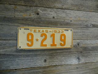 1933 Texas License Plate All Paint License Plate Vintage Texas.