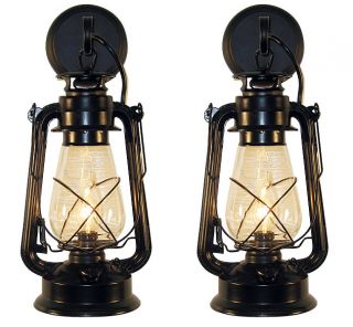 2 - Large Rustic Wall Sconces Lantern Black - Vintage - Muskoka Lifestyle Products Usa