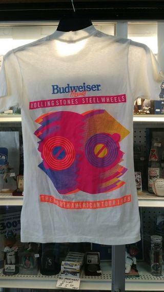 Vintage 1989 Rolling Stones Steel Wheels T - Shirt Presented by Budweiser Size M 3