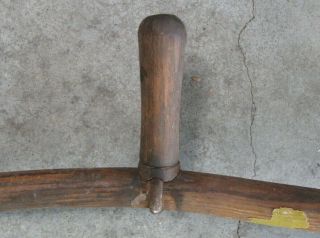 good functional scythe,  vintage farm tool w/ Brinser ' s iron - clad grass snath 3