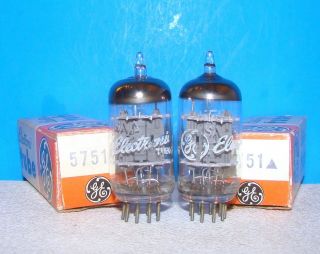 5751 Nos Ge Indistrial Radio Vintage Amplifier Audio Vacuum Tubes 2 Valve 12ax7a