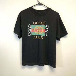 Vintage 80’s Bootleg? Black Gucci Logo T - Shirt