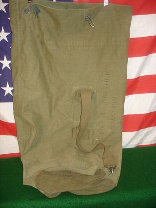 Wwii Us M1942 Duffel Bag,  1944 Dated,  Two Id 