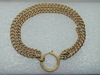 Antique Rose Rolled Gold Chain Bracelet 