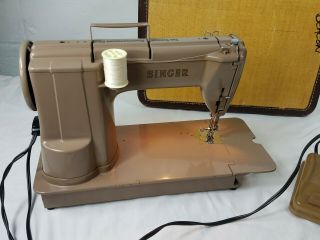 Vintage Singer 301A Electric Sewing Machine With Hard Case Read 6