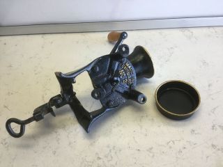 Spong & Co.  Ltd 2 Vintage Coffee Mill / Grinder - Cast Iron - England W/tray