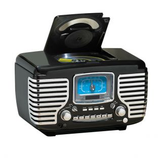 Crosley Corsair Vintage Style Radio - Cd Player Alarm Clock - Black